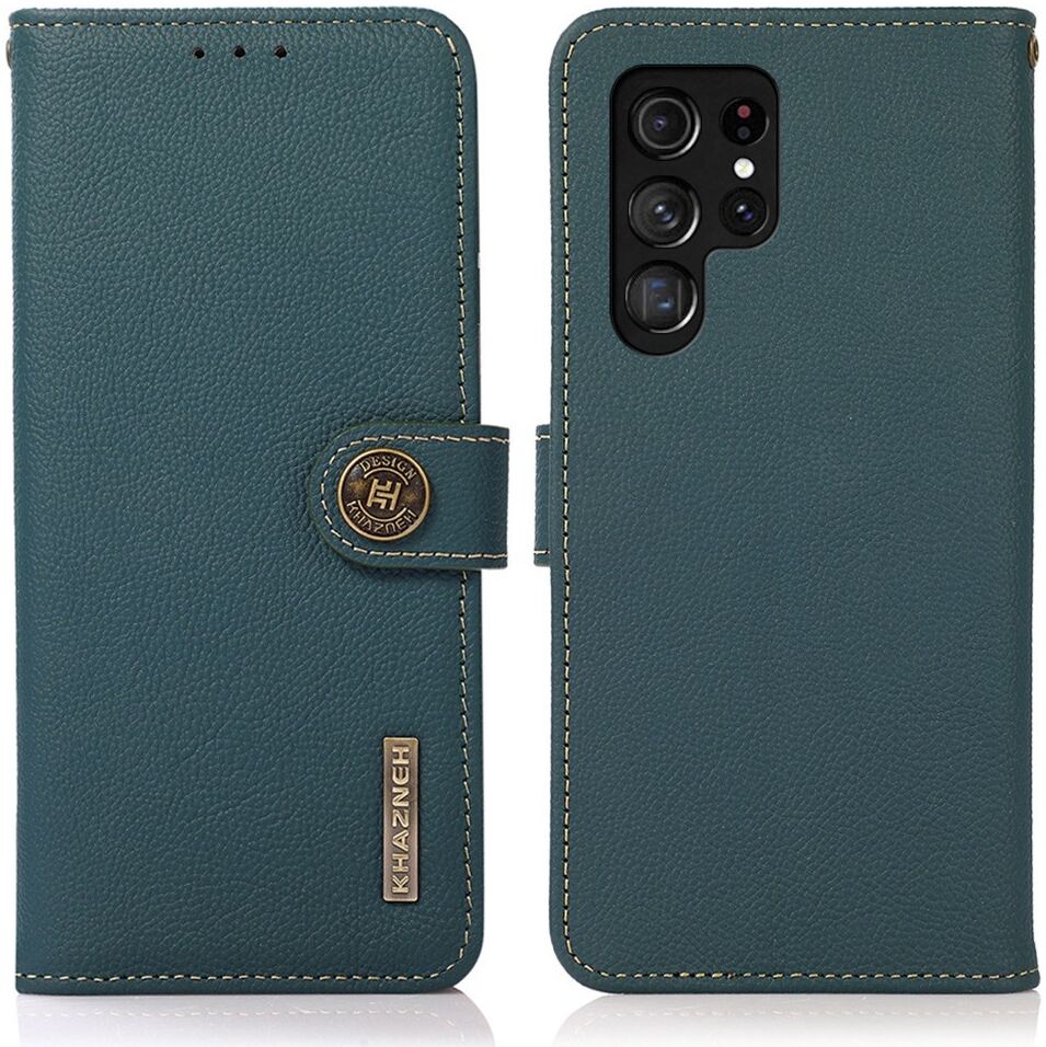 Samsung Galaxy S23 Ultra Hoesje RFID Portemonnee Book Case Groen afbeelding 2