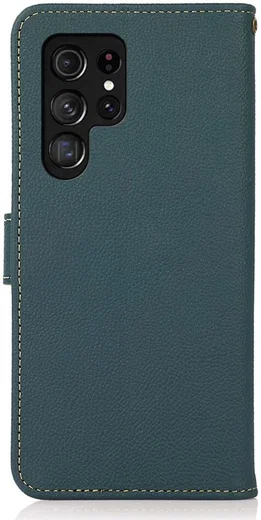 Samsung Galaxy S23 Ultra Hoesje RFID Portemonnee Book Case Groen afbeelding 8