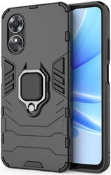 Oppo A17 Hoesje met Magnetische Kickstand Ring Zwart afbeelding