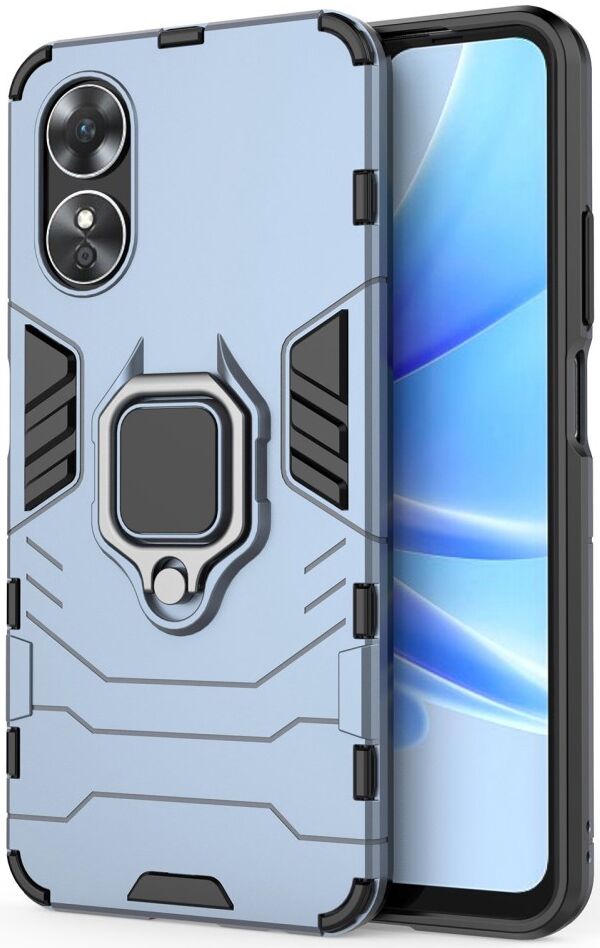 Oppo A17 Hoesje met Magnetische Kickstand Ring Blauw afbeelding 1