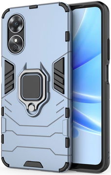 Oppo A17 Hoesje met Magnetische Kickstand Ring Blauw