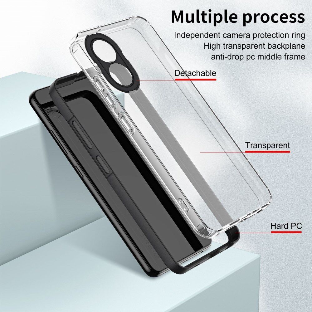 Oppo A17 Hoesje Schokbestendig Back Cover Transparant Zwart afbeelding 4