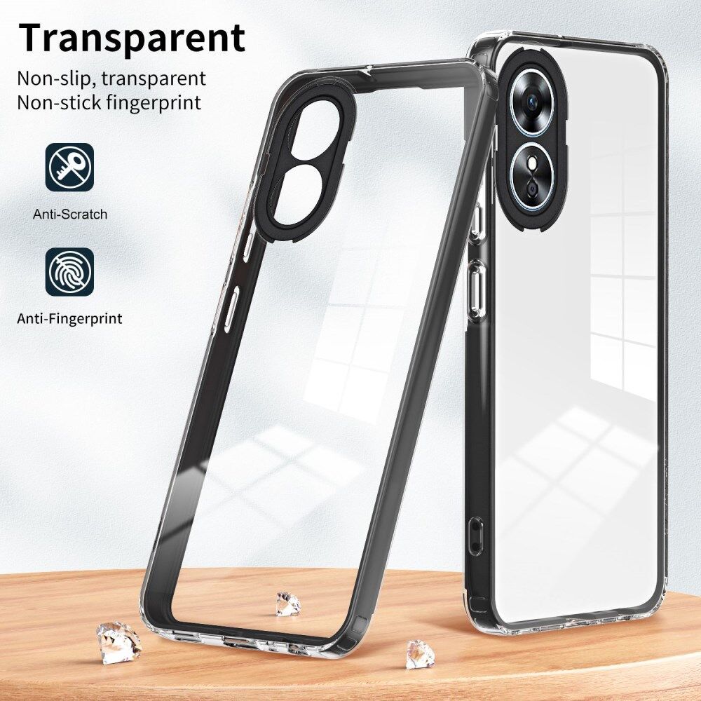 Oppo A17 Hoesje Schokbestendig Back Cover Transparant Zwart afbeelding 6