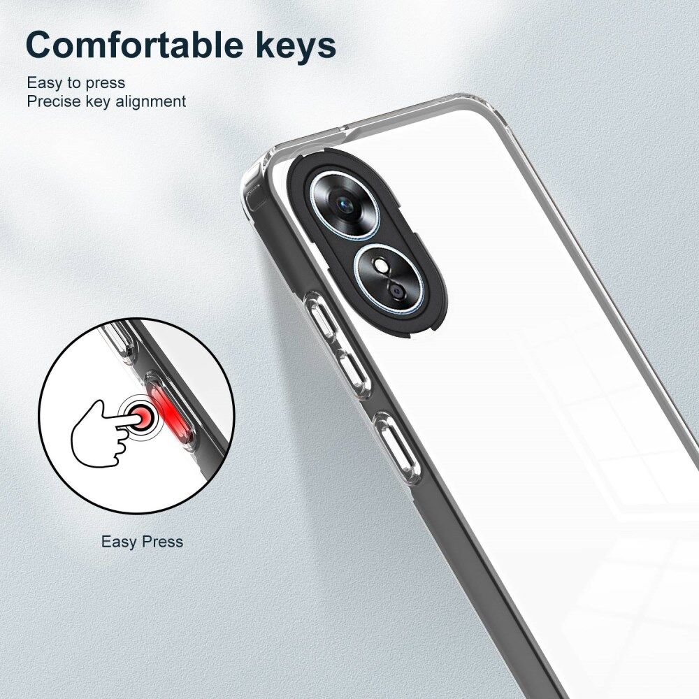 Oppo A17 Hoesje Schokbestendig Back Cover Transparant Zwart afbeelding 7