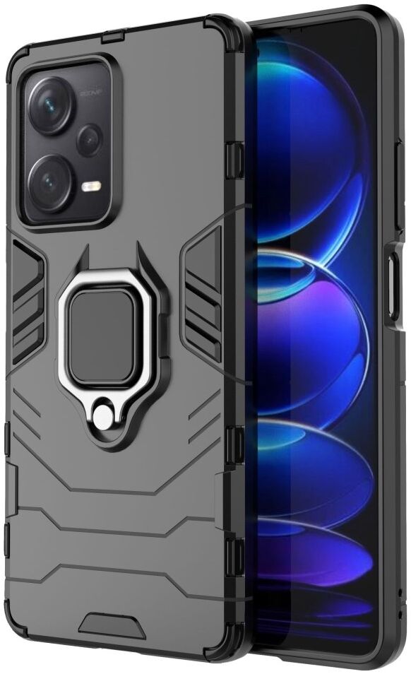 Xiaomi Redmi Note 12 Pro Plus Hoesje Magnetische Kickstand Ring Zwart afbeelding 1