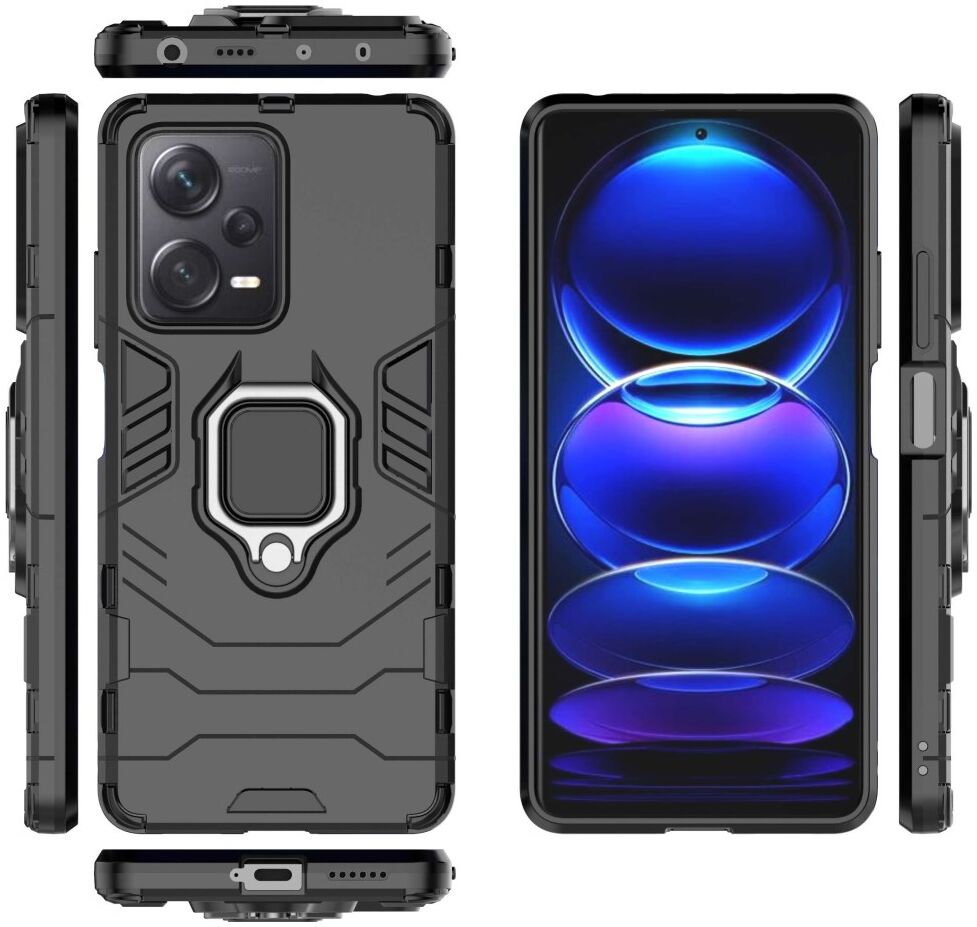 Xiaomi Redmi Note 12 Pro Plus Hoesje Magnetische Kickstand Ring Zwart afbeelding 6