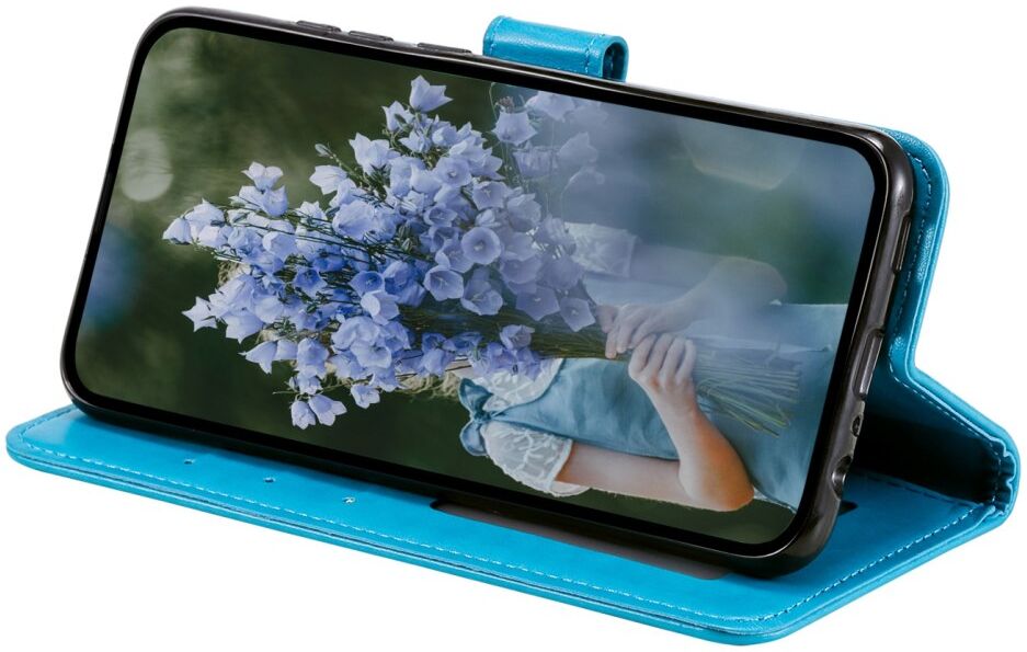 Oppo A17 Hoesje Mandala Book Case met Pasjeshouder Blauw afbeelding 3