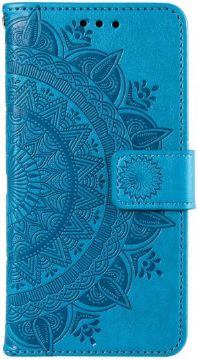 Oppo A17 Hoesje Mandala Book Case met Pasjeshouder Blauw afbeelding 5