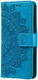 Oppo A17 Hoesje Mandala Book Case met Pasjeshouder Blauw afbeelding 6