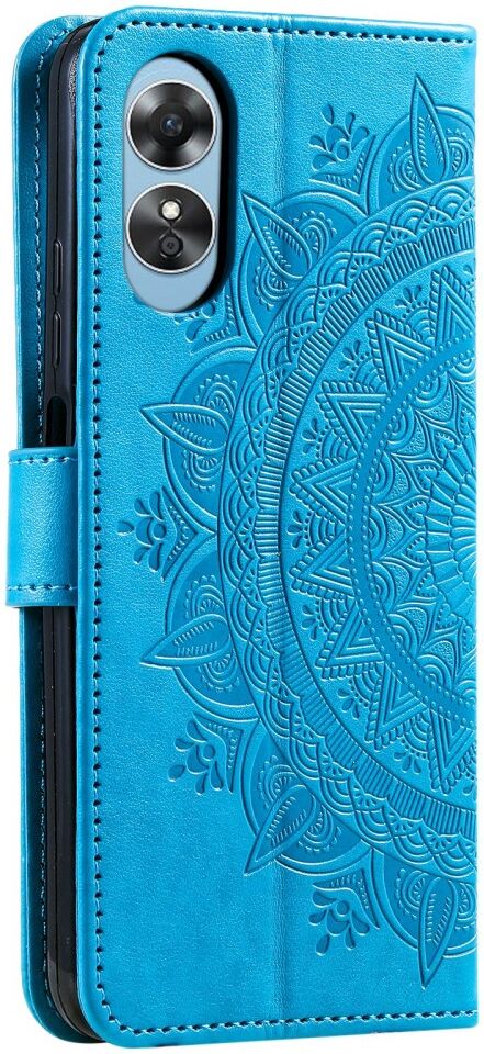 Oppo A17 Hoesje Mandala Book Case met Pasjeshouder Blauw afbeelding 7