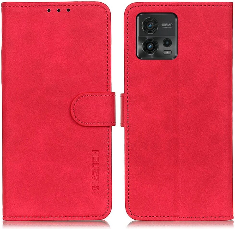 KHAZNEH Motorola Moto G72 Hoesje Retro Wallet Book Case Rood afbeelding 2