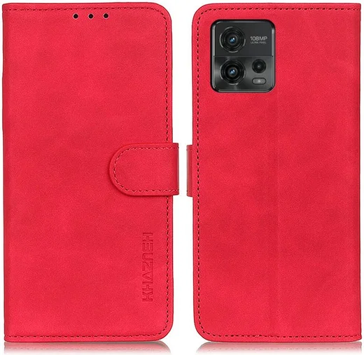KHAZNEH Motorola Moto G72 Hoesje Retro Wallet Book Case Rood afbeelding 2