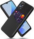 Oppo A17 Hoesje met Kaarthouder Back Cover Zwart afbeelding 1