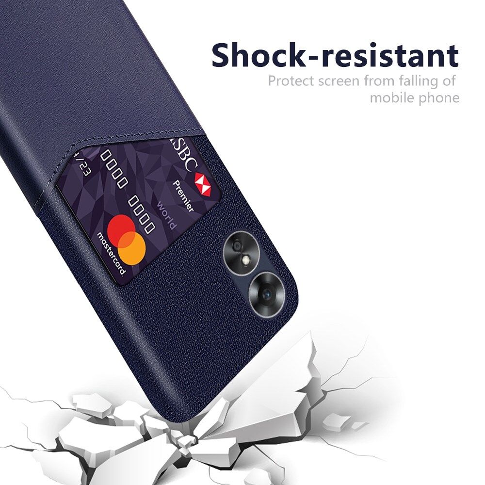 Oppo A17 Hoesje met Kaarthouder Back Cover Blauw afbeelding 3
