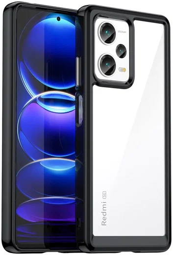 Xiaomi Redmi Note 12 Pro Plus Hoesje Acryl Back Cover Zwart afbeelding 1
