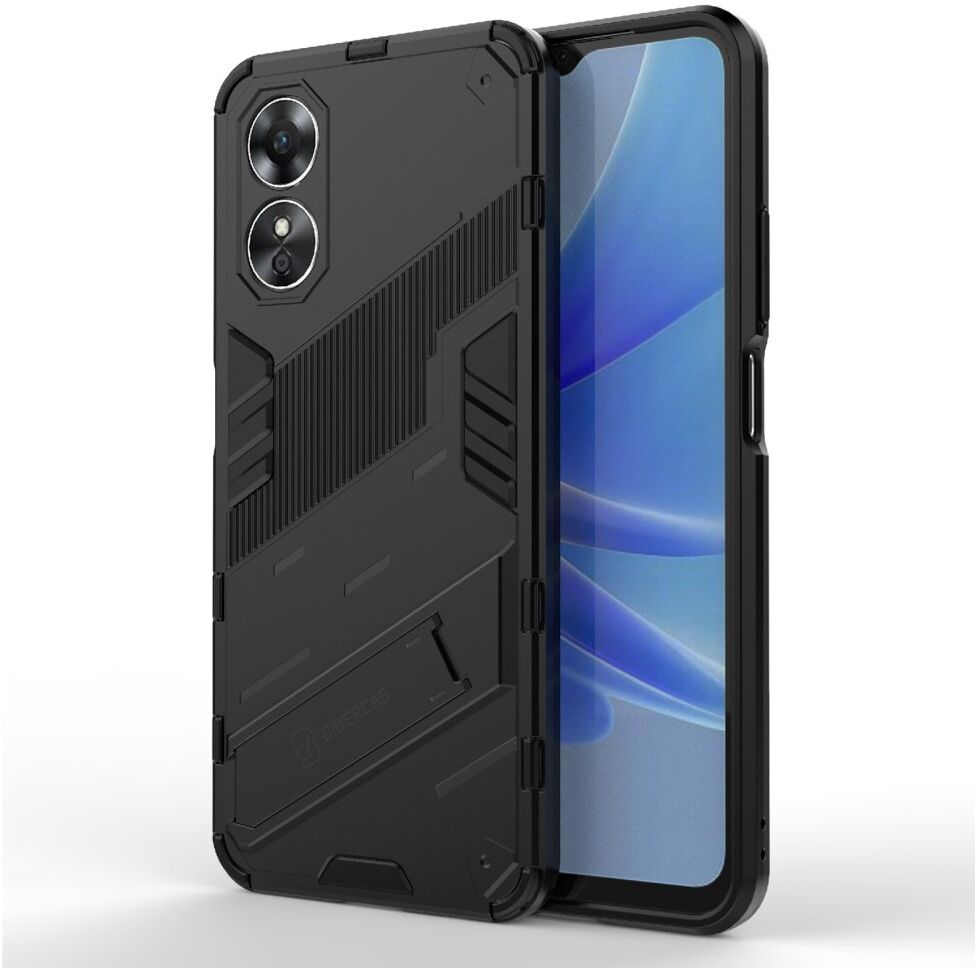 Oppo A17 Hoesje Shockproof Kickstand Back Cover Zwart afbeelding 1