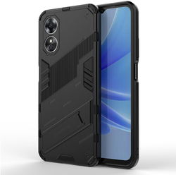 Oppo A17 Hoesje Shockproof Kickstand Back Cover Zwart afbeelding