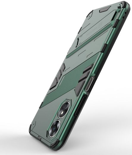 Oppo A17 Hoesje Shockproof Kickstand Back Cover Groen afbeelding 3