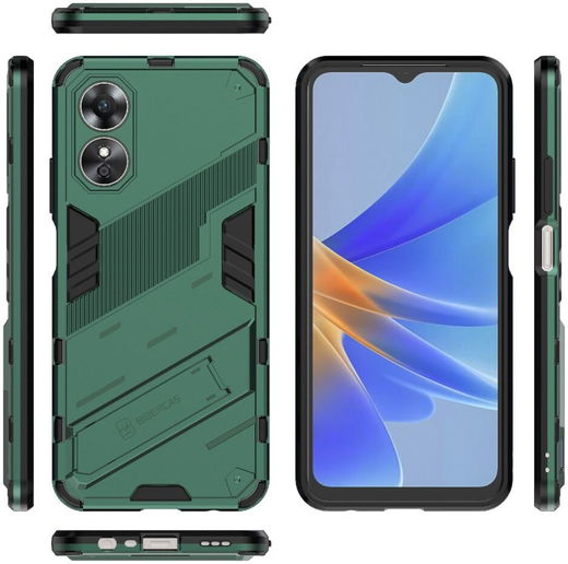 Oppo A17 Hoesje Shockproof Kickstand Back Cover Groen afbeelding 6