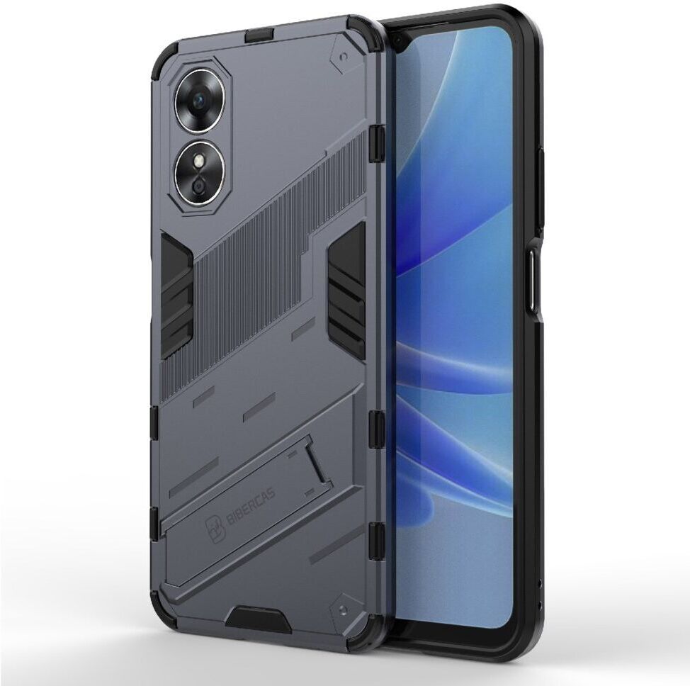 Oppo A17 Hoesje Shockproof Kickstand Back Cover Blauw afbeelding 1