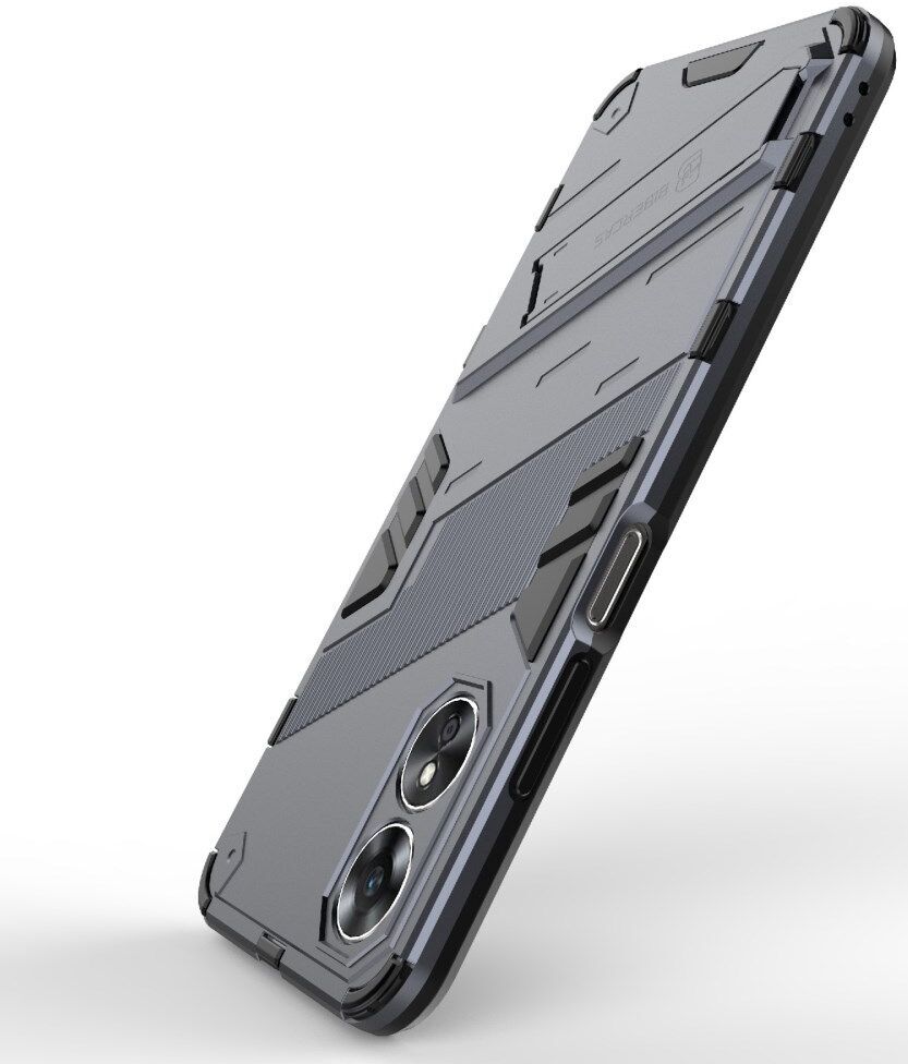 Oppo A17 Hoesje Shockproof Kickstand Back Cover Blauw afbeelding 3
