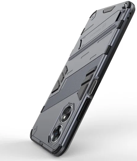 Oppo A17 Hoesje Shockproof Kickstand Back Cover Blauw afbeelding 3