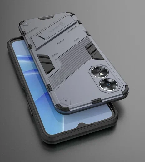 Oppo A17 Hoesje Shockproof Kickstand Back Cover Blauw afbeelding 4