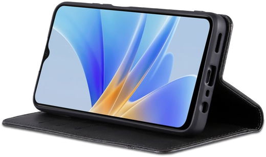 AZNS Oppo A17 Hoesje Wallet Book Case Kunstleer Zwart afbeelding 5