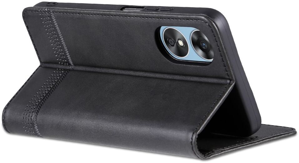 AZNS Oppo A17 Hoesje Wallet Book Case Kunstleer Zwart afbeelding 6