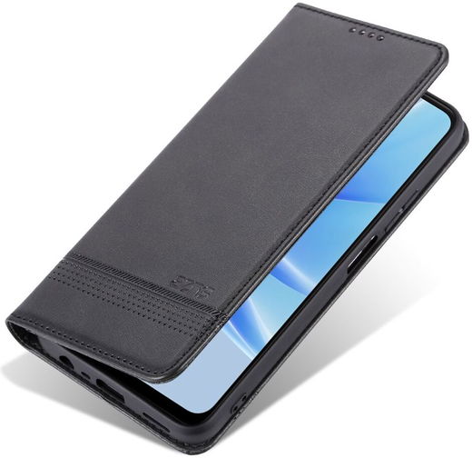 AZNS Oppo A17 Hoesje Wallet Book Case Kunstleer Zwart afbeelding 3