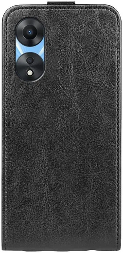 Oppo A58 5G / A78 5G Hoesje Verticale Flip Wallet Case Kunstleer Zwart afbeelding 9