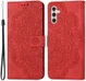 Samsung Galaxy A34 Hoesje Mandala Book Case met Pasjeshouder Rood afbeelding 1