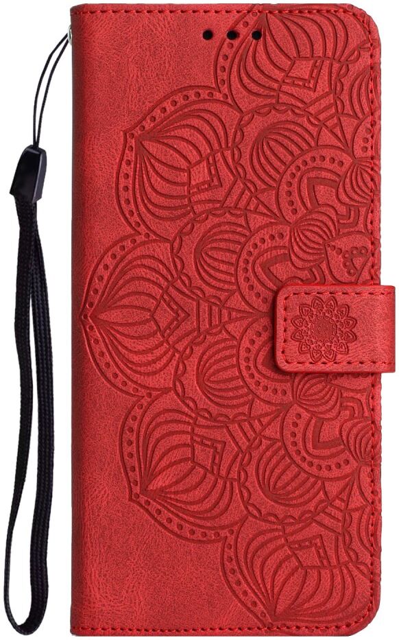 Samsung Galaxy A34 Hoesje Mandala Book Case met Pasjeshouder Rood afbeelding 2