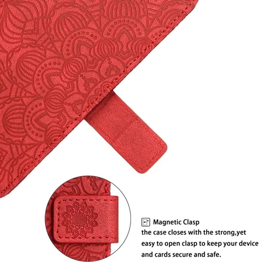 Samsung Galaxy A34 Hoesje Mandala Book Case met Pasjeshouder Rood afbeelding 7