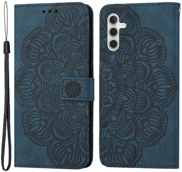 Samsung Galaxy A34 Hoesje Mandala Book Case met Pasjeshouder Blauw