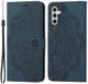 Samsung Galaxy A34 Hoesje Mandala Book Case met Pasjeshouder Blauw afbeelding 1