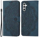Samsung Galaxy A34 Hoesje Mandala Book Case met Pasjeshouder Blauw