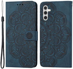Samsung Galaxy A34 Hoesje Mandala Book Case met Pasjeshouder Blauw afbeelding