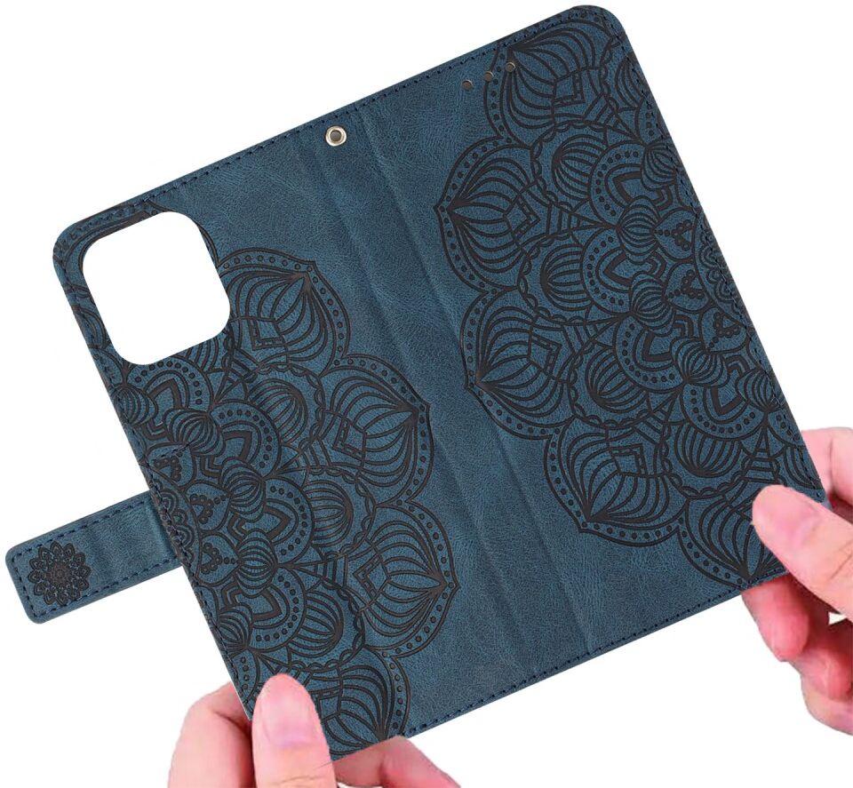 Samsung Galaxy A34 Hoesje Mandala Book Case met Pasjeshouder Blauw afbeelding 3