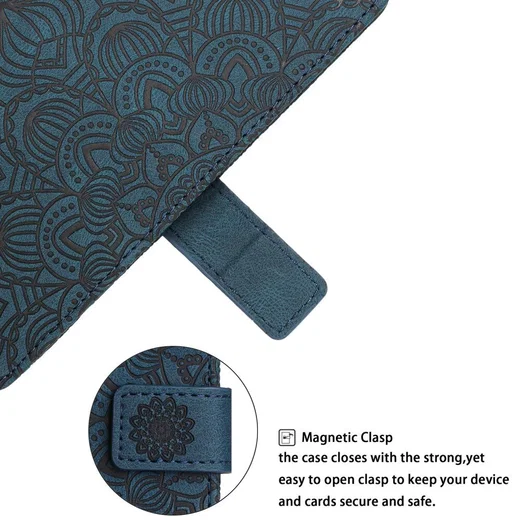 Samsung Galaxy A34 Hoesje Mandala Book Case met Pasjeshouder Blauw afbeelding 7