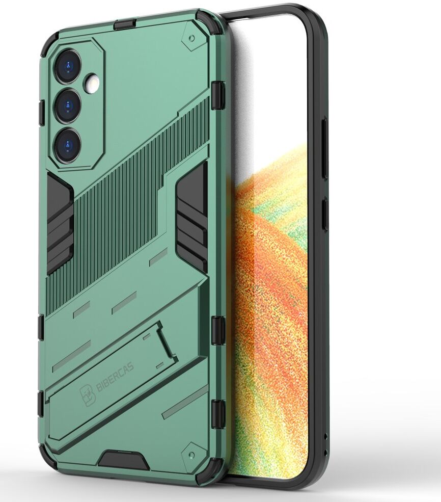 Samsung Galaxy A34 Hoesje Shockproof Kickstand Back Cover Groen afbeelding 1