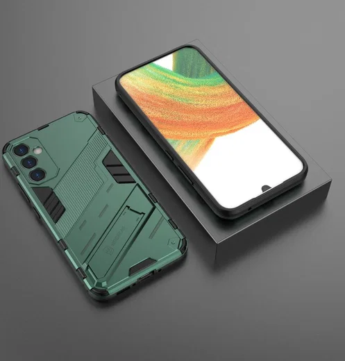 Samsung Galaxy A34 Hoesje Shockproof Kickstand Back Cover Groen afbeelding 5