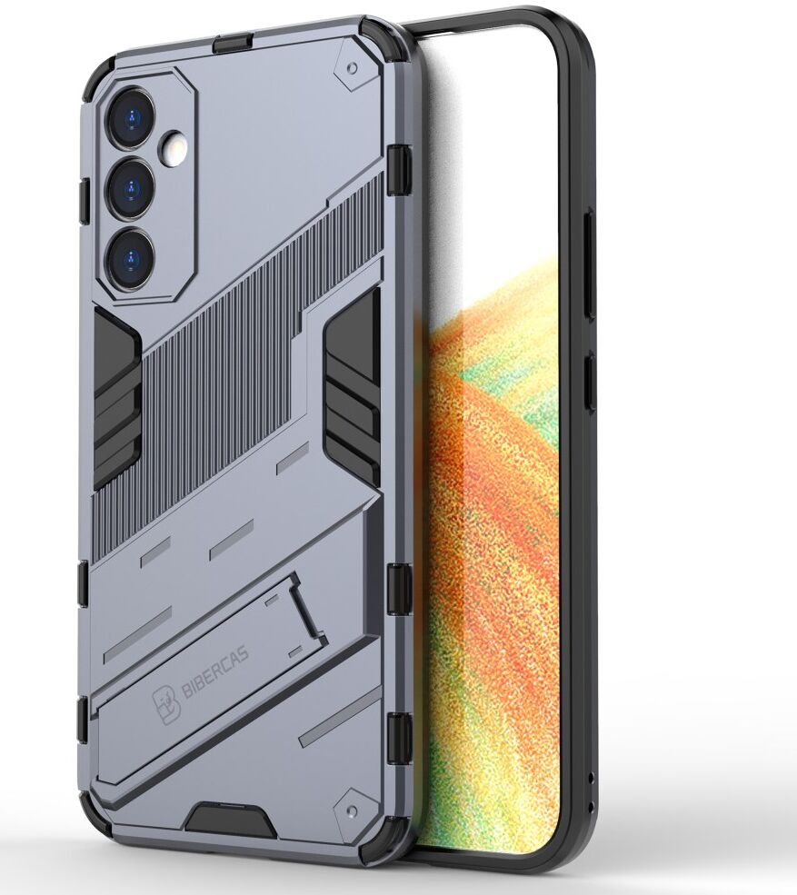 Samsung Galaxy A34 Hoesje Shockproof Kickstand Back Cover Blauw afbeelding 1