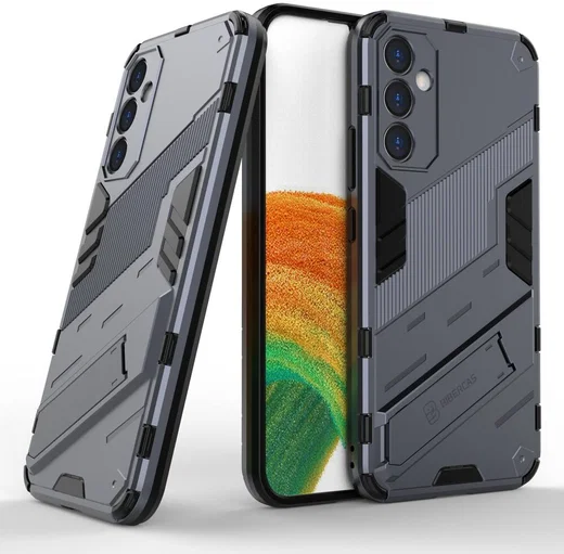 Samsung Galaxy A34 Hoesje Shockproof Kickstand Back Cover Blauw afbeelding 6
