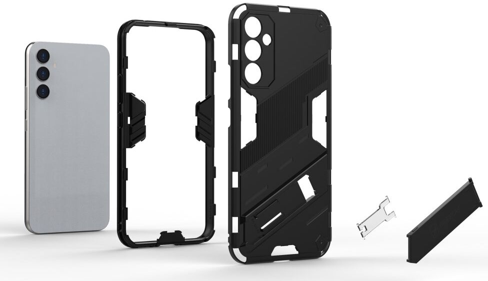 Samsung Galaxy A34 Hoesje Shockproof Kickstand Back Cover Blauw afbeelding 8
