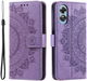 Oppo A58 5G / A78 5G Hoesje Mandala Book Case met Pasjeshouder Paars