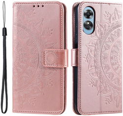 Oppo A58 5G / A78 5G Hoesje Mandala Book Case met Pasjeshouder Roze afbeelding