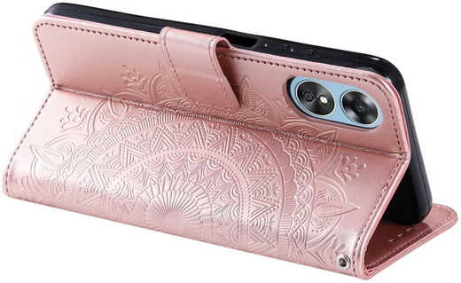 Oppo A58 5G / A78 5G Hoesje Mandala Book Case met Pasjeshouder Roze afbeelding 4
