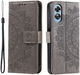Oppo A58 5G / A78 5G Hoesje Mandala Book Case met Pasjeshouder Grijs afbeelding 1
