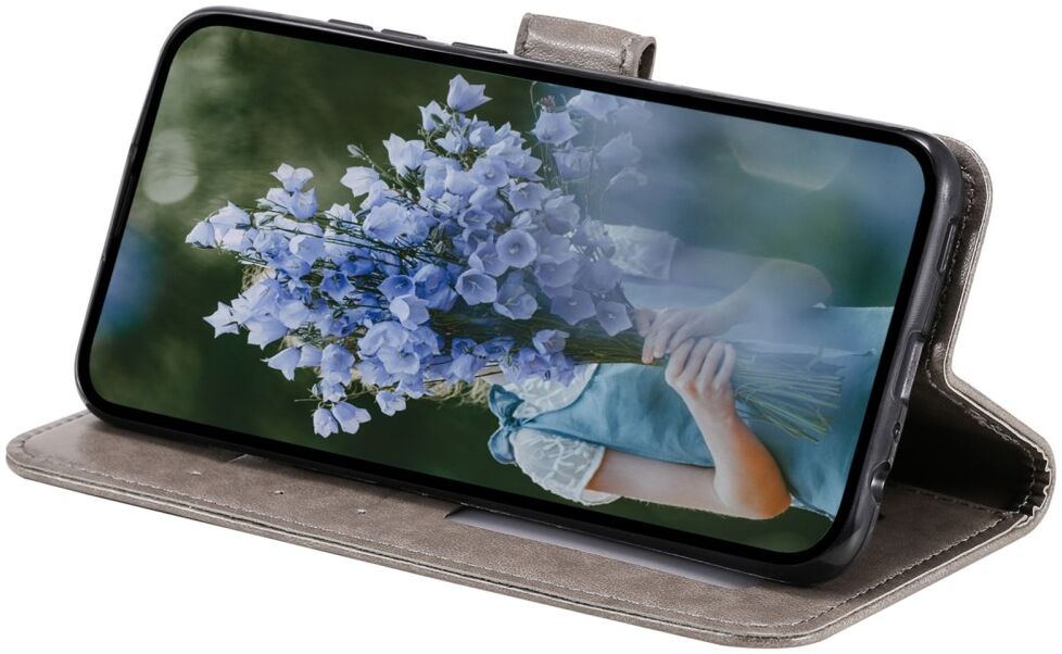 Oppo A58 5G / A78 5G Hoesje Mandala Book Case met Pasjeshouder Grijs afbeelding 3